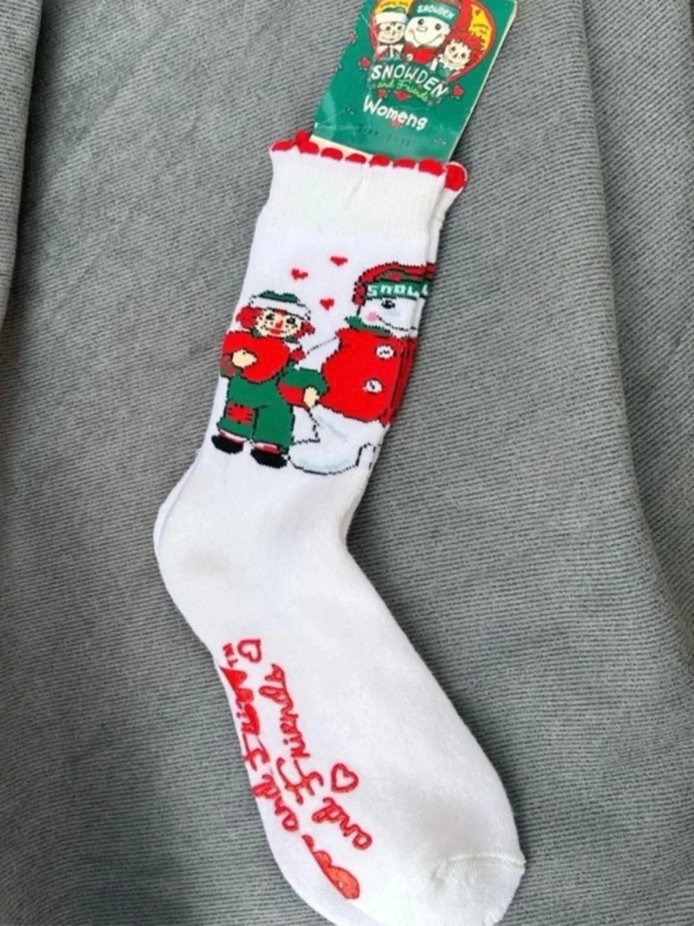 Vintage 1997 Snowden & Friends Raggedy Ann & Andy SOCKS Womens 90s